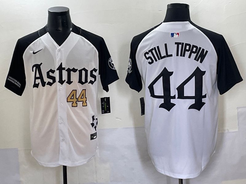 Men 2025 Houston Astros #44 Still Tippin White Black Five generations Joint Name Nike MLB Jersey style 5->houston astros->MLB Jersey